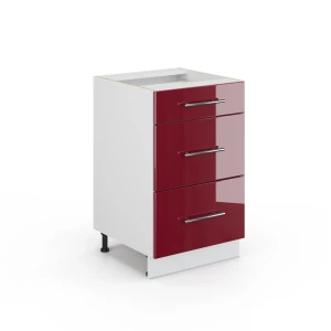 Badeværelsesskab Fame-Line Bordeaux rød højglans 50 x 82 cm uden bordplade Vicco