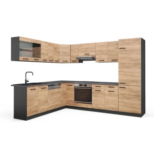 Hjørnekøkken R-Line Guld power eg/antracit 287 x 46 cm uden bordplade Vicco
