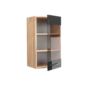Küchenglasschrank Fame-Line Anthrazit Hochglanz 40 cm livinity®