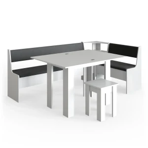 Hjørnebænksgruppe Roman Hvid 210 x 120 cm med bord Vicco