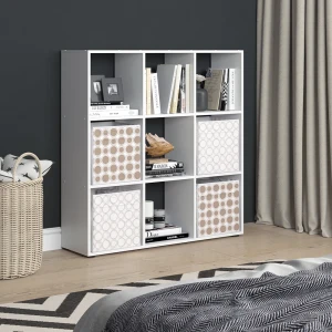 Raumteiler Nove Weiß 104 x 108 cm mit 4 Faltboxen opt.2 livinity®