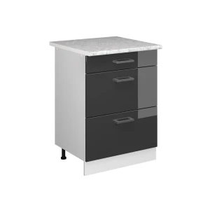Universal underskab R-Line Antracit højglans 60 cm med skuffer Vicco