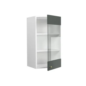 Küchenglasschrank Fame-Line Grün-Gold Landhaus 40 cm livinity®