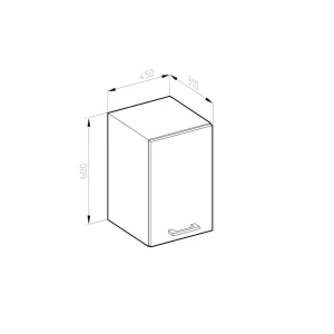 Hängeschrank R-Line Weiß Hochglanz 45 cm Vicco