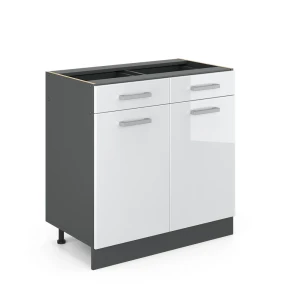 Meuble cuisine R-Line Blanc Haute brillance 80cm sans PT Vicco
