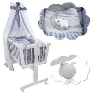 Lit bébé  Blanc 40x90 avec roulettes Vitalispa