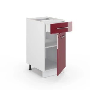 Küchenunterschrank Fame-Line Bordeaux Hochglanz 40 cm ohne Arbeitsplatte livinity®