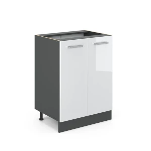 Küchenunterschrank R-Line Weiß Hochglanz 60 cm ohne Arbeitsplatte Vicco