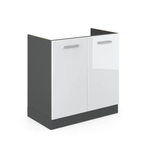 Spülenunterschrank R-Line Weiß Hochglanz 80 cm ohne Arbeitsplatte Vicco