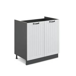 Spülenunterschrank Fame-Line Weiß Landhaus 80 cm ohne Arbeitsplatte Vicco