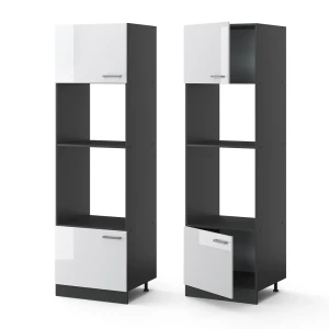 Mikrowellenschrank R-Line Weiß Hochglanz 60 cm livinity®