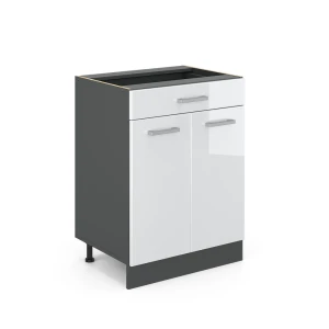 Keukenonderkast R-Line Wit Hoogglans 60 cm met lade, zonder werkblad Vicco