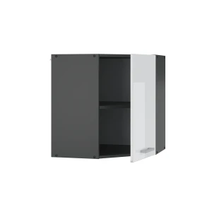 Eckhängeschrank R-Line Weiß Hochglanz 57 cm livinity®