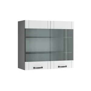 Keittiön lasikaappi Fame-Line Valkoinen maalaistalo 80 cm Vicco