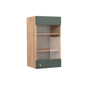 Küchenglasschrank Fame-Line Grün-Gold Landhaus 40 cm Vicco