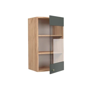 Küchenglasschrank Fame-Line Grün-Gold Landhaus 40 cm livinity®