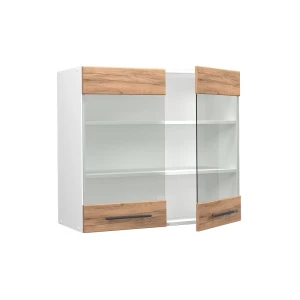 Küchenglasschrank Fame-Line Goldkraft Eiche 80 cm livinity®