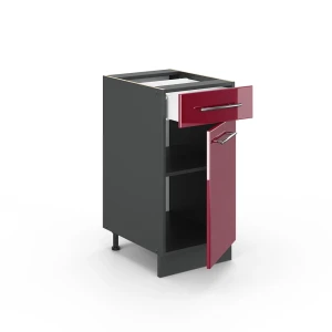 Küchenunterschrank Fame-Line Bordeaux Hochglanz 40 cm ohne Arbeitsplatte livinity®