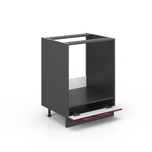 Herdumbauschrank Fame-Line Bordeaux Hochglanz 60 cm ohne Arbeitsplatte livinity®