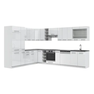 Hjørnekøkken Fame-Line Hvid højglans/hvid 347 x 46 cm uden bordplade Vicco