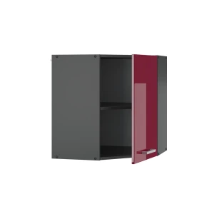 Eckhängeschrank R-Line Rot Hochglanz 57 cm livinity®