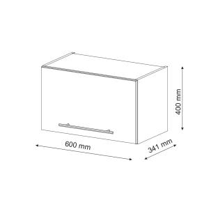 Hängeschrank Fame-Line Anthrazit Hochglanz 60 cm Flach Vicco