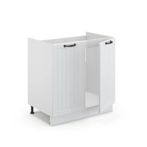 Spülenunterschrank Fame-Line Weiß Landhaus 80 cm ohne Arbeitsplatte livinity®