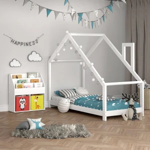 Kinderregal Luigi Weiß 72 x 79 cm mit 2 Faltboxen opt.2 livinity®