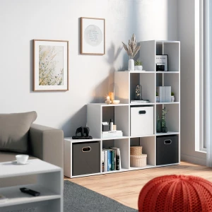 Treppenregal  Weiß 142.5 x 140 cm livinity®