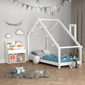 Kinderregal Luigi Weiß 72 x 79 cm mit 2 Faltboxen opt.3 livinity®