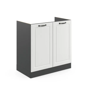 Spülenunterschrank R-Line Weiß Landhaus 80 cm ohne Arbeitsplatte Vicco