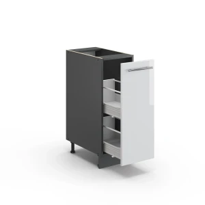 Apothekerschrank Fame-Line Weiß Hochglanz 30 cm ohne Arbeitsplatte livinity®
