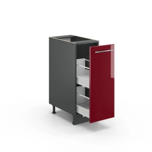 Apothekerschrank Fame-Line Bordeaux Hochglanz 30 cm ohne Arbeitsplatte livinity®