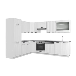 Hjørnekøkken Fame-Line Hvidt landsted/hvid 287 x 46 cm uden bordplade Vicco