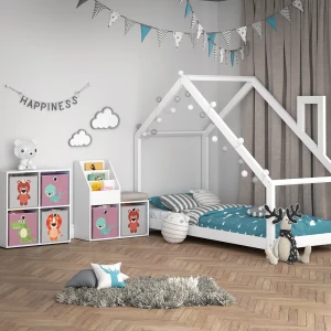 Kinderregal Luigi Weiß 30.9 x 79 cm Mini, mit 2 Faltboxen opt.3 livinity®
