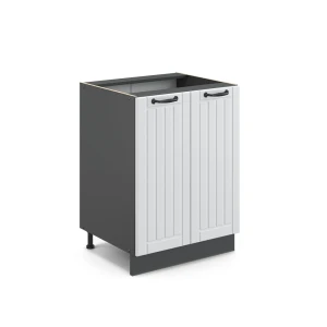 Küchenunterschrank Fame-Line Weiß Landhaus 60 cm ohne Arbeitsplatte Vicco