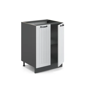 Küchenunterschrank Fame-Line Weiß Landhaus 60 cm ohne Arbeitsplatte livinity®