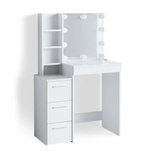 Makeupbord Meryl Hvid 80 cm med LED-belysning Vicco