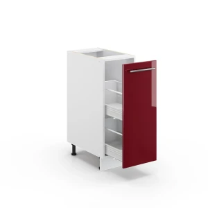 Apothekerschrank Fame-Line Bordeaux Hochglanz 30 cm ohne Arbeitsplatte livinity®