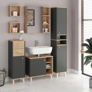 Badmöbel-Set Senyo Anthrazit 5 Teile livinity®