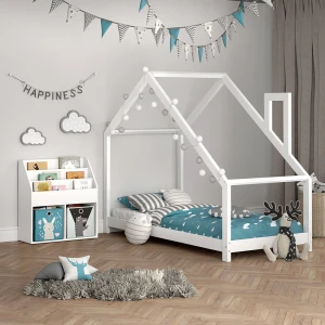 Kinderregal Luigi Weiß 72 x 79 cm mit 2 Faltboxen opt.6 livinity®