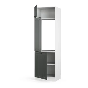 Kühlumbauschrank Fame-Line Anthrazit Landhaus 60 cm livinity®