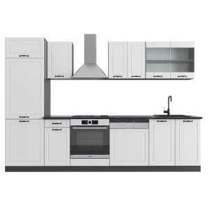 Køkkenrække R-Line Hvidt landhus/antracit 300 cm uden bordplade Vicco
