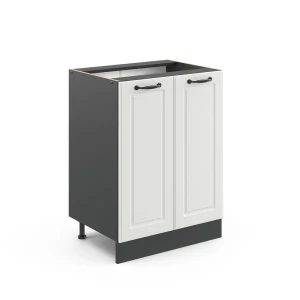 Küchenunterschrank R-Line Weiß Landhaus 60 cm ohne Arbeitsplatte Vicco