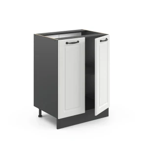 Küchenunterschrank R-Line Weiß Landhaus 60 cm ohne Arbeitsplatte livinity®