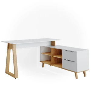 Skrivebord Nautica Hvid 138 x 60 cm med skuffer XXL Vicco