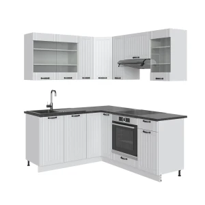 Hjørnekøkken Fame-Line Hvidt landsted/hvid 190 x 46 cm uden bordplade Vicco