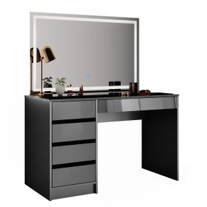 Makeupbord Sherry Antracit 120 cm med LED-spejl Vicco