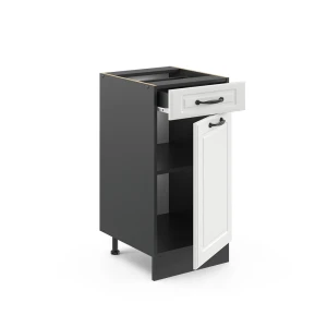 Küchenunterschrank R-Line Weiß Landhaus 40 cm ohne Arbeitsplatte livinity®