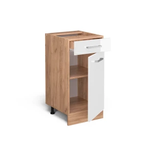 Küchenunterschrank R-Line Weiß Hochglanz 40 cm ohne Arbeitsplatte livinity®